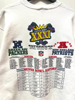 Vintage Super Bowl XXXI New Orleans January 1997 Green Bay Packers New England Patriots Sweatshirt Sz L