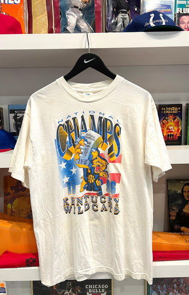Vintage 1996 UK Kentucky Wildcats Basketball National Champions T-Shirt Sz L