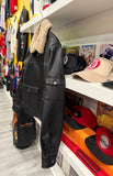 Harley-Davidson Men's Military Style  Black Leather Bomber Jacket Sz M
