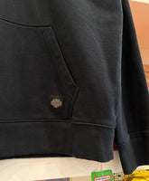 Harley- Davidson Black Embroidered Harley Burner Hoodie Sz M