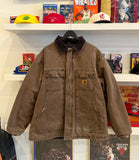 Vintage Carhartt Chestnut Brown Quilted Sandstone Duck Canvas Chore Jacket Coat Sz  XL