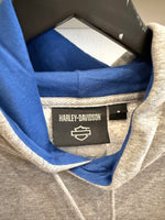 Harley- Davidson Gray with Blue Lines Hoodie Sz M