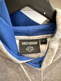 Harley- Davidson Gray with Blue Lines Hoodie Sz M
