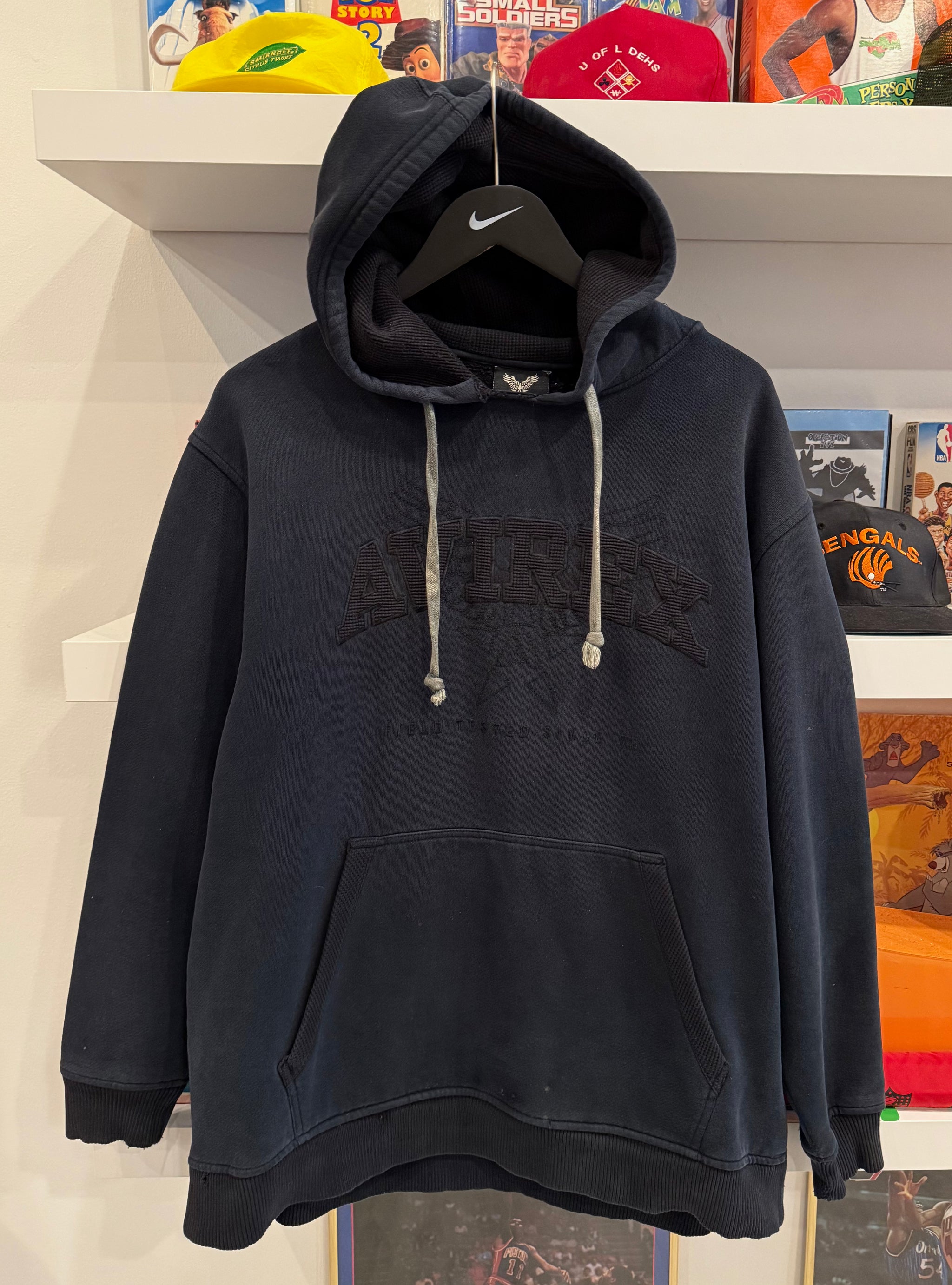 Avirex Black Embroidered Hoodie Sz M/L – 812 Vintage