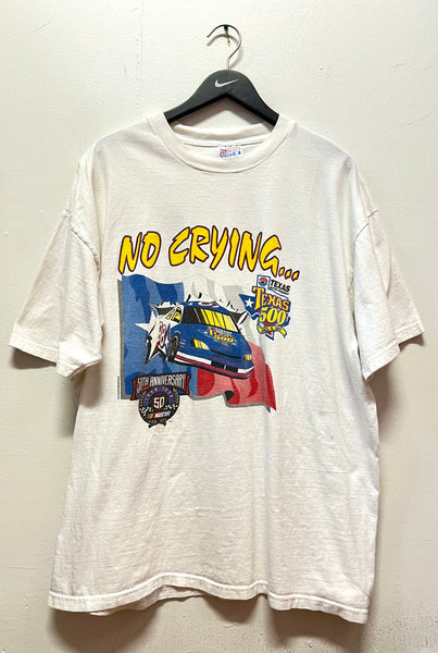 Vintage 1998 Texas 500 NASCAR 50th Anniversary No Crying in Texas T-Shirt Sz XXL