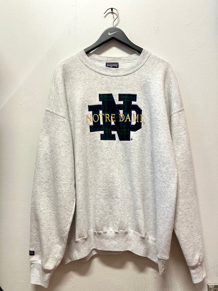 Vintage Jansport University of Notre-Dame Plaid Embroidered Sweatshirt Sz XL