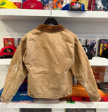 Vintage Carhartt Youth Detroit Brown Red Quilt Lined Insulated Jacket Sz Youth 20 Made in USA