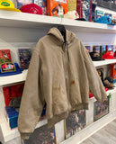 Vintage Carhartt Mushroom Duck Canvas Quilted Lined Jacket with Hood Sz XL