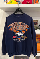 Vintage Denver Broncos Super Bowl XXXII AFC Champions Sweatshirt Sz L