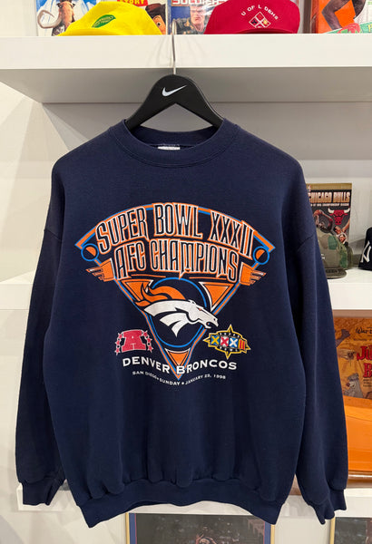 Vintage Denver Broncos Super Bowl XXXII AFC Champions Sweatshirt Sz L
