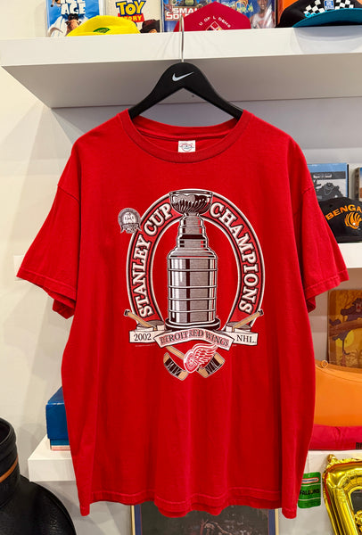 Vintage Detroit Red Wings 2002 Stanley Cup Champions T-Shirt Sz XL