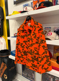 NWT Vintage Trebark Orange Camo Button Down Hunting Jacket Size XL Made in USA