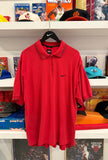 Vintage Nike Tiger Woods Yin Yang Swoosh Red 1/4 Zip Polo Shirt Sz XL