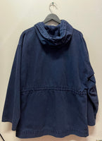 Vintage Made in USA Billy Blues Navy Blue Cotton Twill Parka Jacket with Hood Sz M