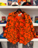 NWT Vintage Trebark Orange Camo Button Down Hunting Jacket Size XL Made in USA