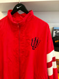 Vintage IU indiana University Lined Windbreaker Jacket with Knit Striped Trim Sz L/XL