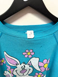 Vintage 1988 Bunny Rabbit I Am Not Fat I Am Just Fluffy Sweatshirt Sz L