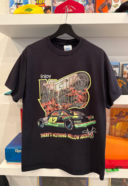 Vintage 1992 Kyle Petty Mello Yello There’s Nothing Mellow About It NASCAR Racing T-Shirt Sz L