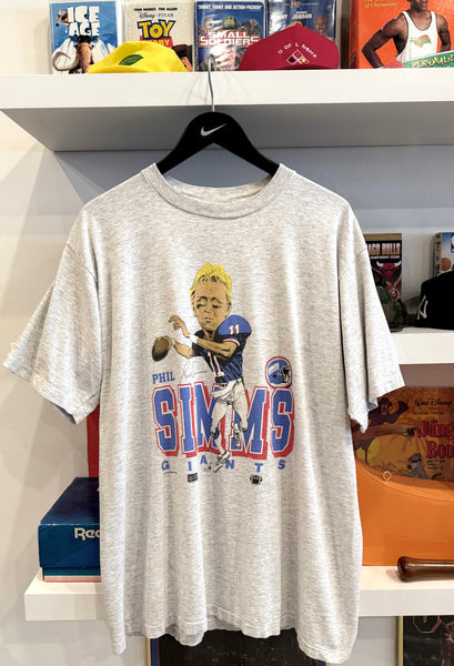 Vintage 1987 Phil Simms New York Giants T-Shirt Sz L Salem Sportswear Made in USA