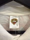 Vintage Y2K Ed Hardy Christian Audigier Skull Front & Back Graphics Long Sleeve Polo Shirt Sz L