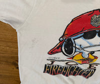 Vintage 1992 Snoopy Firefighter T-Shirt Sz M Made in USA