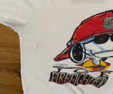 Vintage 1992 Snoopy Firefighter T-Shirt Sz M Made in USA