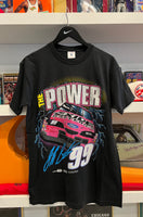 Vintage Jeff Burton The Power Roush Racing NASCAR T-Shirt Sz M Front & Back Graphics Made in USA