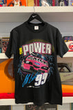 Vintage Jeff Burton The Power Roush Racing NASCAR T-Shirt Sz M Front & Back Graphics Made in USA