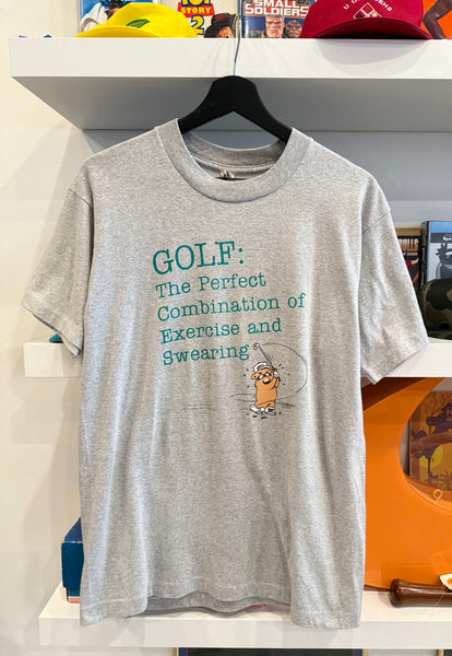 Vintage Golf The Perfect Combination of Exercise and Swearing T-Shirt Sz M Screen Stars Made in USA