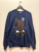 Vintage Eagle Moon Sweatshirt Large Graphics Sz L