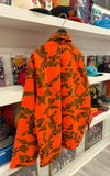 NWT Vintage Trebark Orange Camo Button Down Hunting Jacket Size XL Made in USA