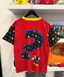 Vintage Mickey Polka Dots Question Mark T-Shirt Sz L All Over Front & Back Graphics