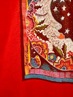 Vintage 90s Peace Moon Laurel Burch Red Long Sleeve T-Shirt Sz XL