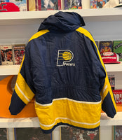 Indianapolis Pacers NBA Puffer Jacket with Hood Sz M