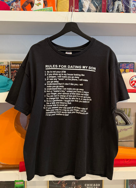 Rules for Dating My Son Funny T-Shirt Sz XL