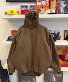 Vintage Carhartt Chestnut Brown Duck Canvas Jacket Quilt Lined with Hood Sz XXXL