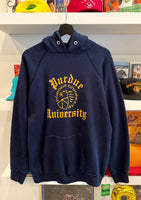 Vintage 70s Purdue University Seal Navy Blue Champion Hoodie Sz M Made in USA