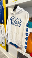 Vintage Pitt University of Pittsburgh Panthers White Hoodie Sz M Made in USA