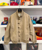 Orvis Beige Metal Snap Cotton Canvas Jacket Sz L