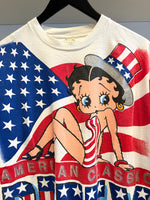 Vintage 1995 Betty Boop American Classic Flag Freeze Screen Stars T-Shirt Sz L