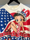 Vintage 1995 Betty Boop American Classic Flag Freeze Screen Stars T-Shirt Sz L