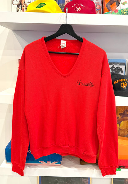 Vintage Louisville Cardinals V Neck Sweater Sz L Made in USA