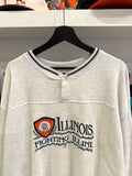 Vintage University of Illinois Fighting Illinois Button Embroidered Sweatshirt Sz XL Made in USA