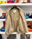 Orvis Beige Metal Snap Cotton Canvas Jacket Sz L