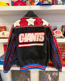 Vintage New York Giants Reversible Leather and Canvas Jeff Hamilton Bomber Jacket Sz XL Made in USA