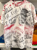 Vintage Louisville Cardinals Basketball All Over Front & Back Print T-Shirt Sz L