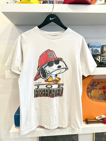 Vintage 1992 Snoopy Firefighter T-Shirt Sz M Made in USA