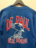 Vintage 1989 DePaul University Sweatshirt Front & Back Graphics Sz M