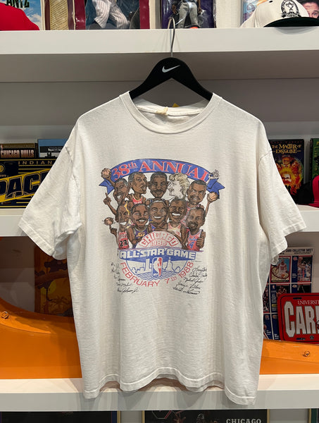 Vintage 1988 38th Anniversary NBA All Star Game Chicago Caricatures T-Shirt Sz L