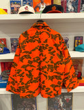 NWT Vintage Trebark Orange Camo Button Down Hunting Jacket Size XL Made in USA